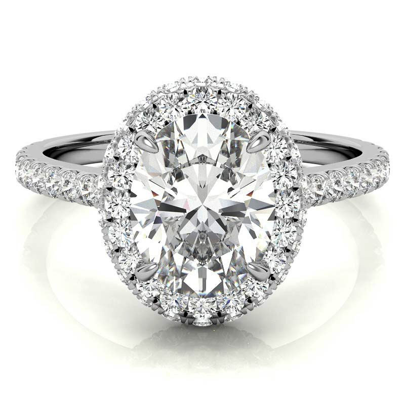 Thumbnail: Oval Cut 1.90 ctw Women's Diamond Engagement Anniversary Ring 14k Gold