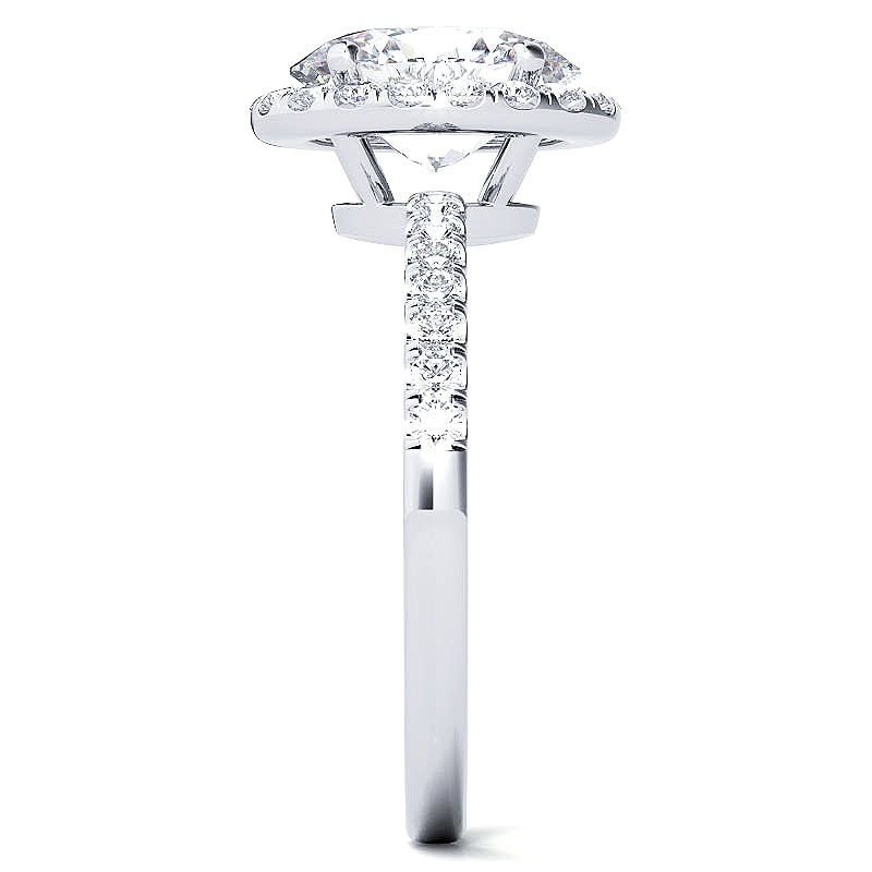 Thumbnail: Oval 1.90 tdw Women's Halo Diamond Engagement Ring Platinum - GIA Certified