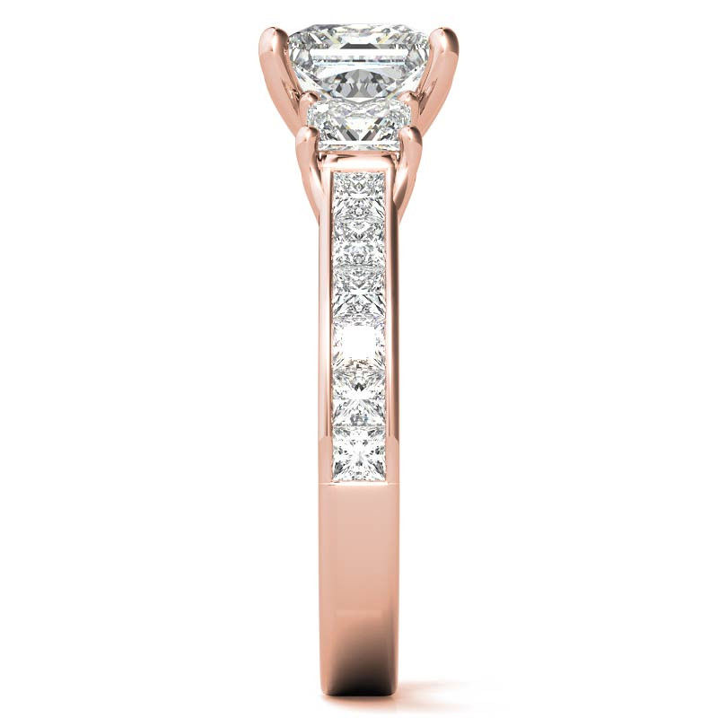 Thumbnail: Princess Cut 1.60 ctw Three Stone Diamond Engagement Anniversary Ring 14k Gold best engagement ring online