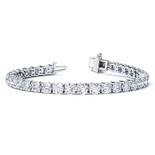Round Brilliant 5 ctw VS2 Clarity Diamond Tennis Bracelet 14kt White Gold