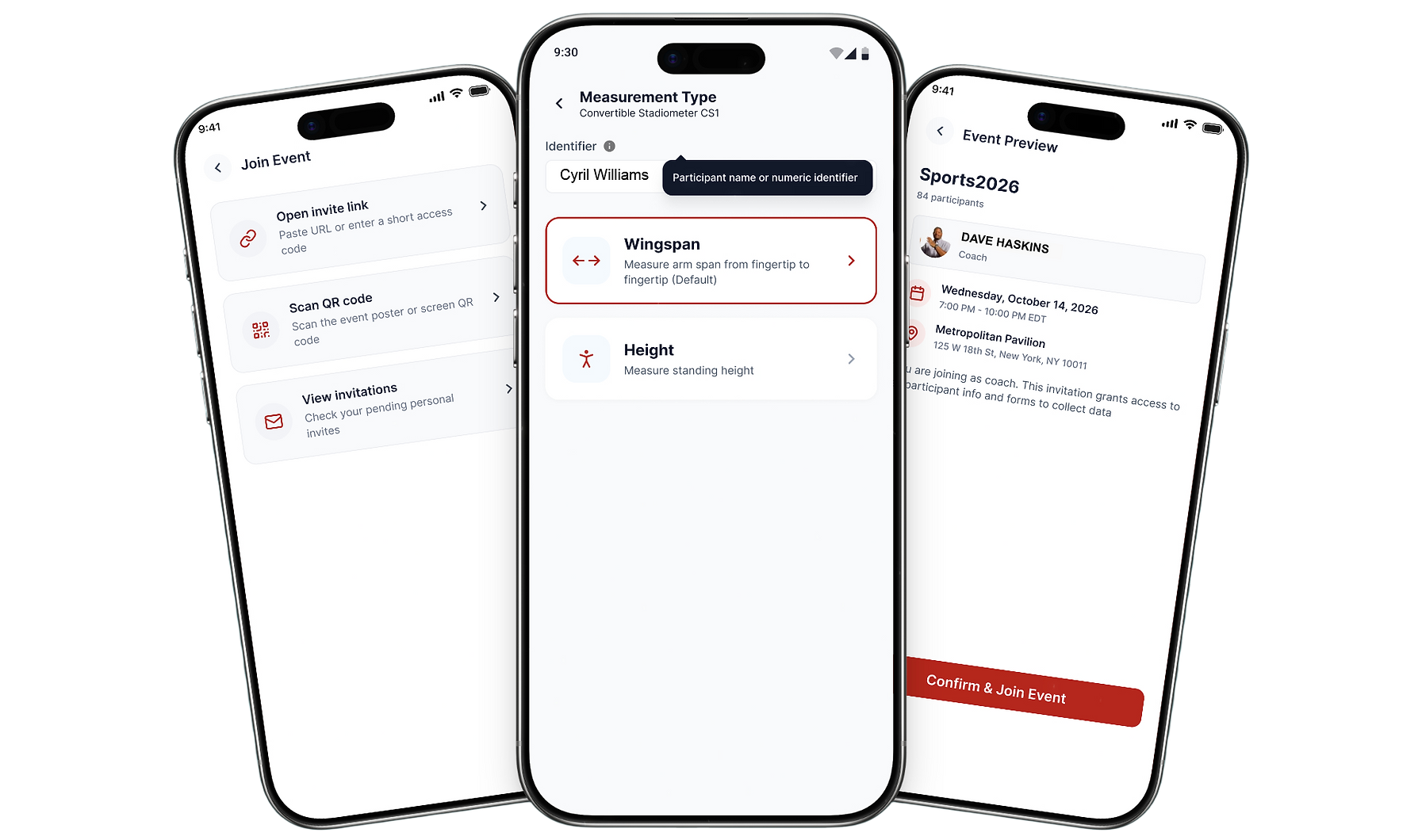 Leonard MFG mobile app shown with 3 different app screen previews in fanned out fashion.