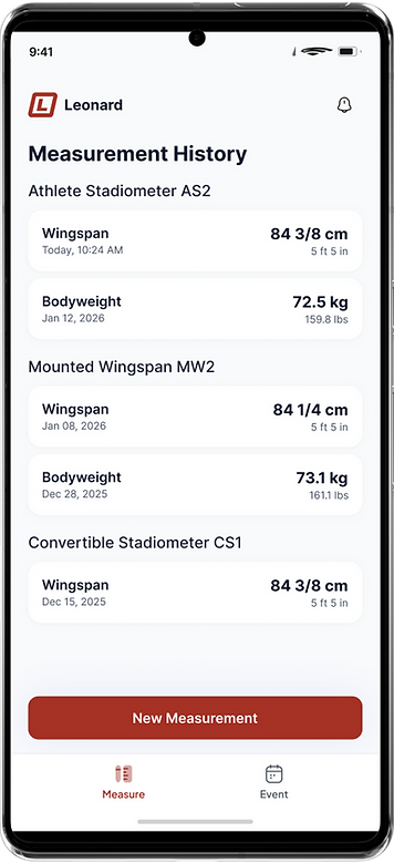 Leonard MFG Mobile App Screen