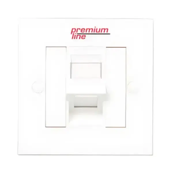 PREMIUM LINE Euro Face Plate 1 Port White Shuttered Outlet