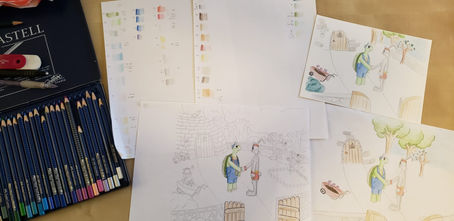 צביעת ספר ילדים באופן ידני