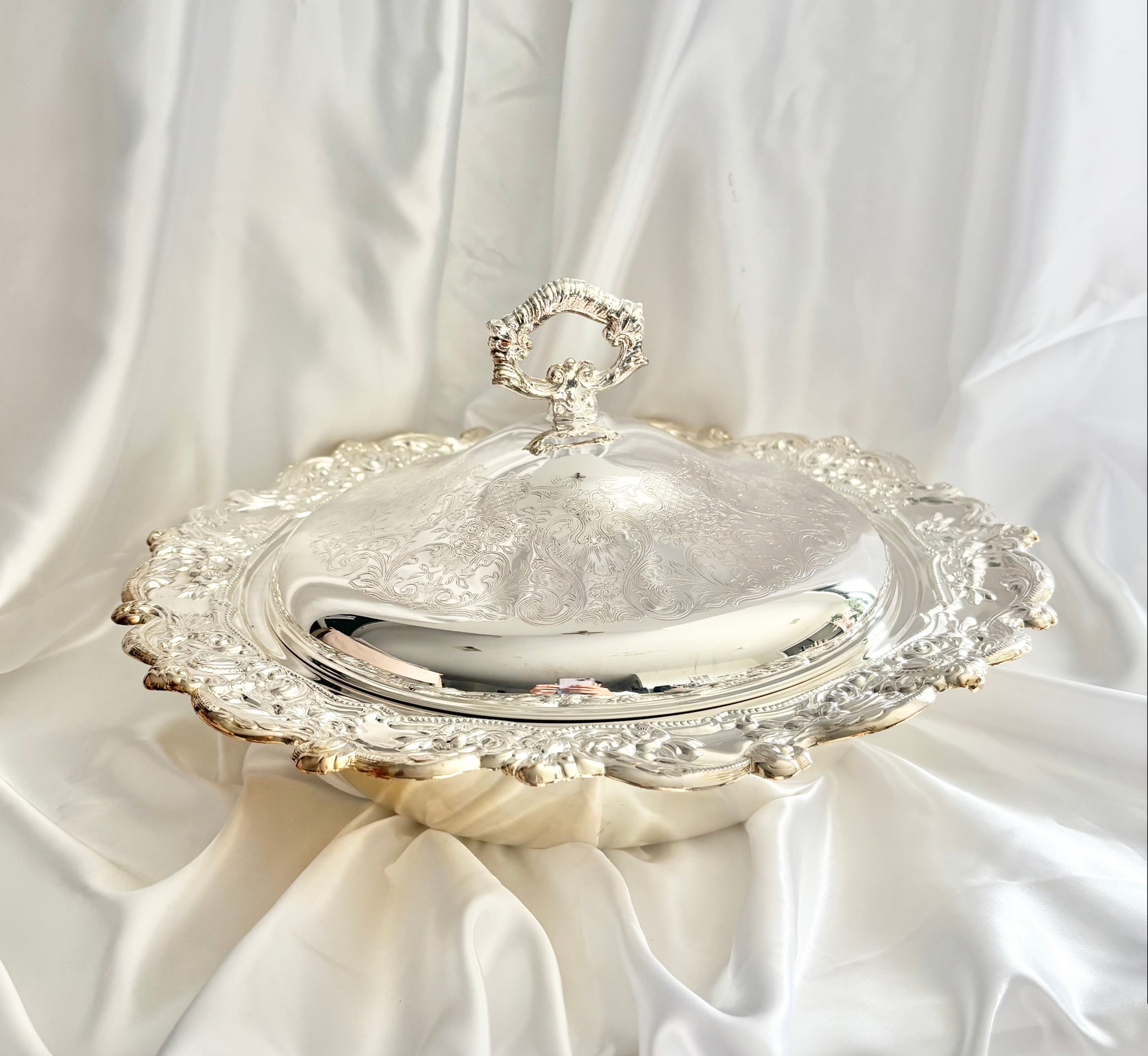 Vintage Silver Serving Dish B35