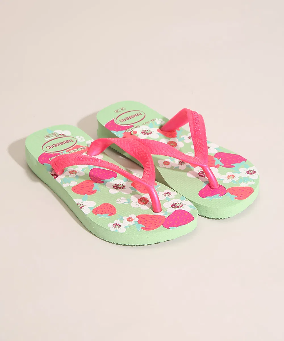 Miniatura: chinelo infantil estampado floral havaianas verde claro