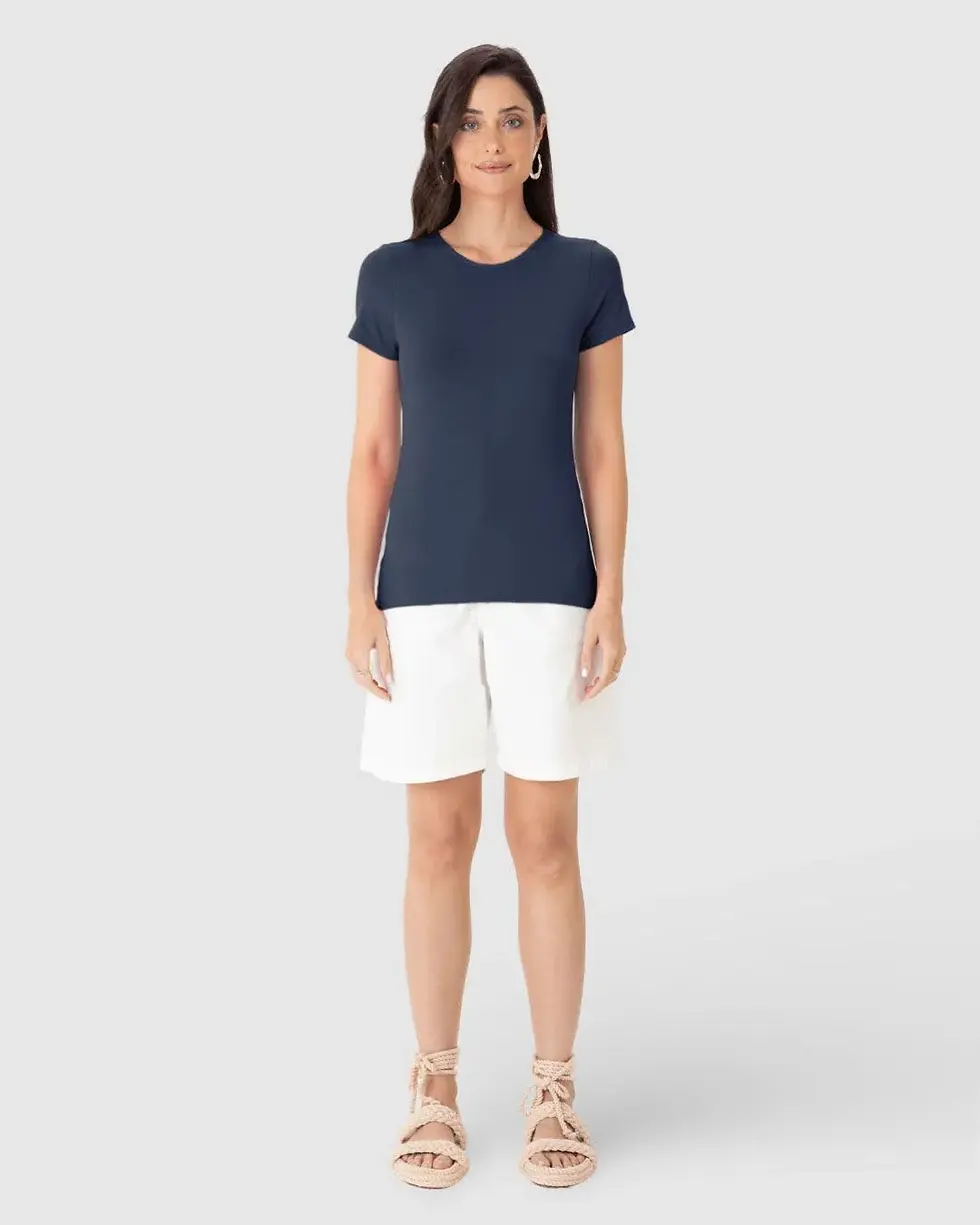 Miniatura: BLUSA BÁSICA FEMININA DECOTE REDONDO EM VISCOSE STRETCH Malwee
