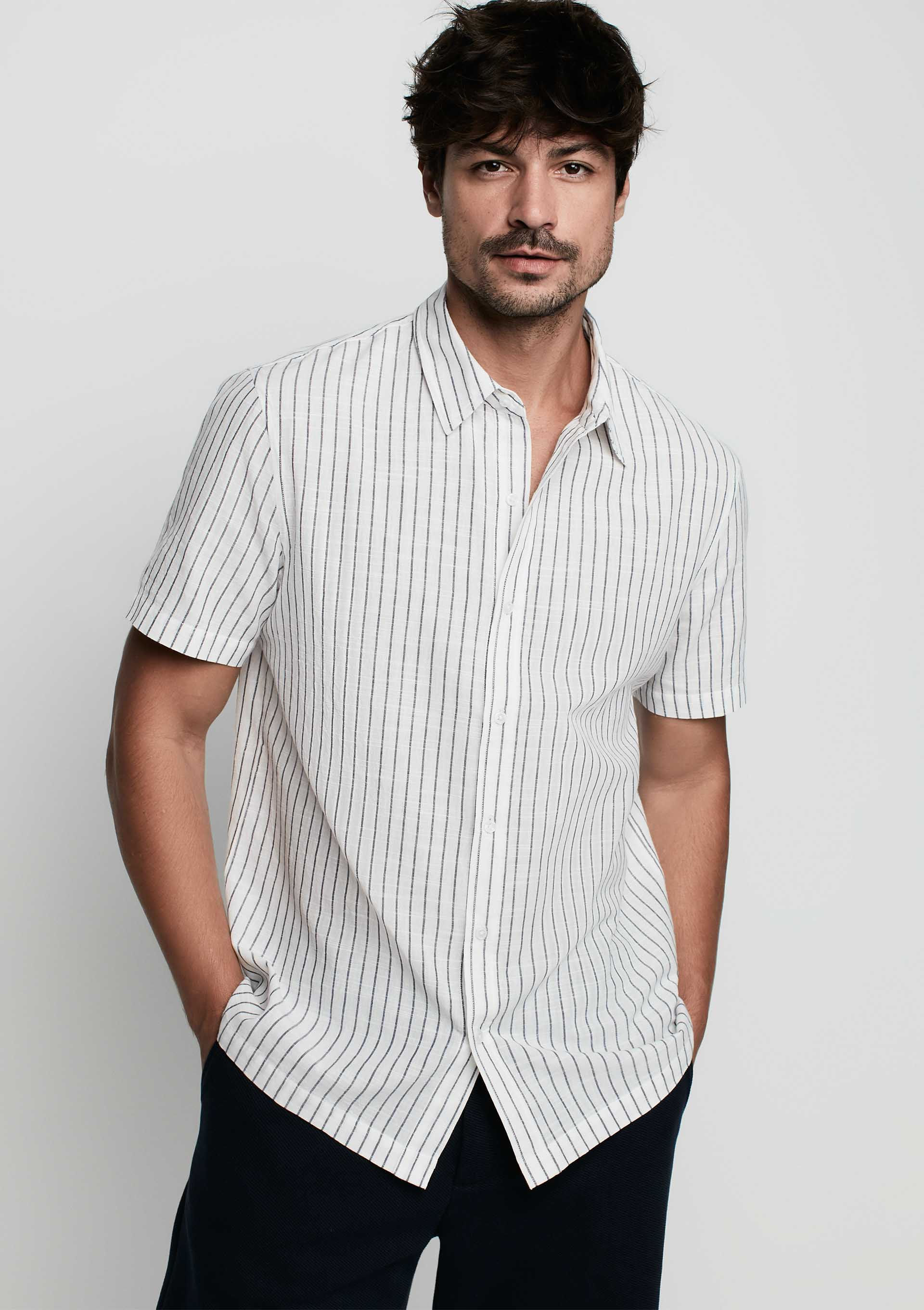 Camisa Masculina Manga Curta Regular Fit Listrada - Estampada Dzarm