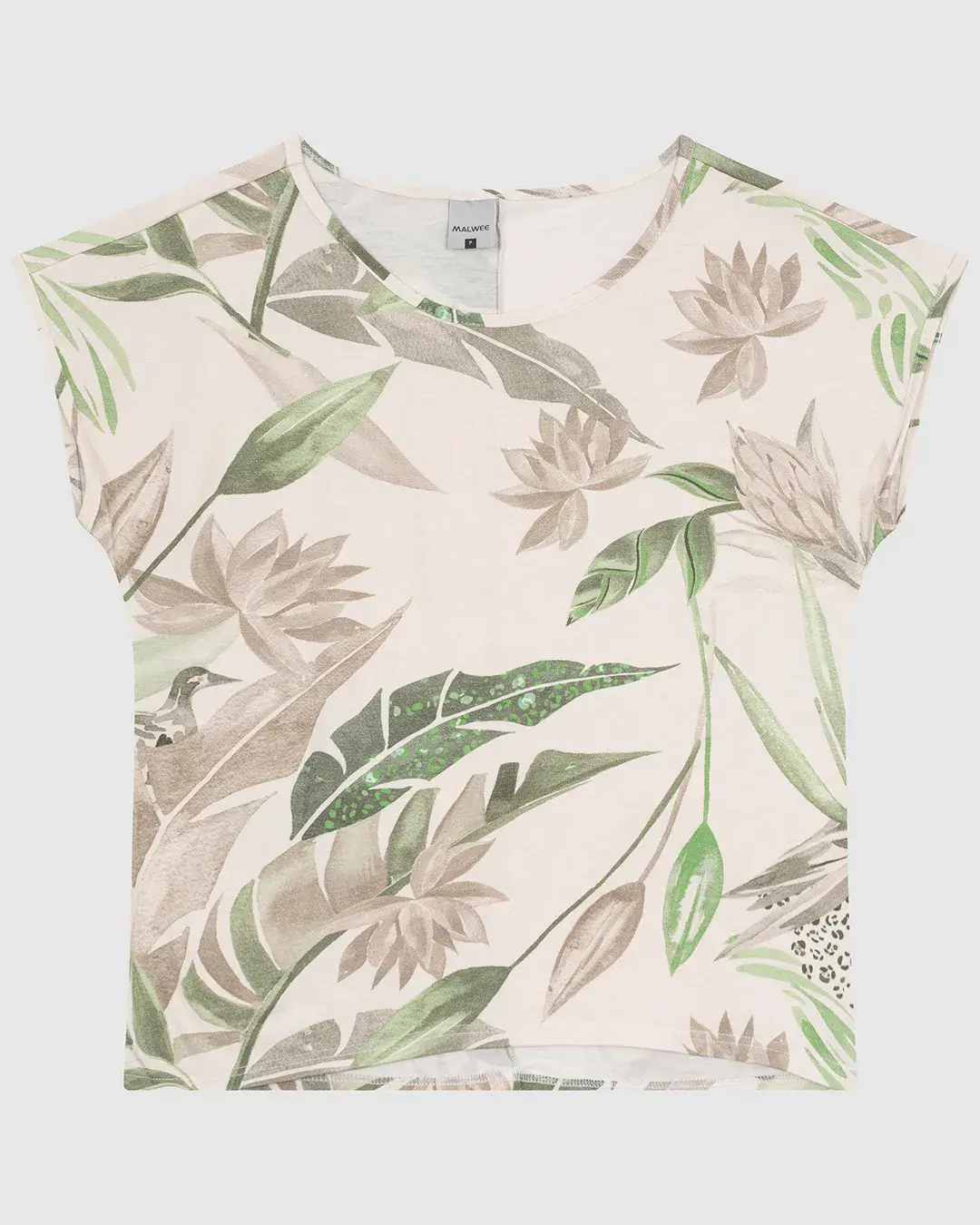 BLUSA FEMININA ESTAMPADA MANGA SEM CAVA EM VISCOSE STRETCH Malwee