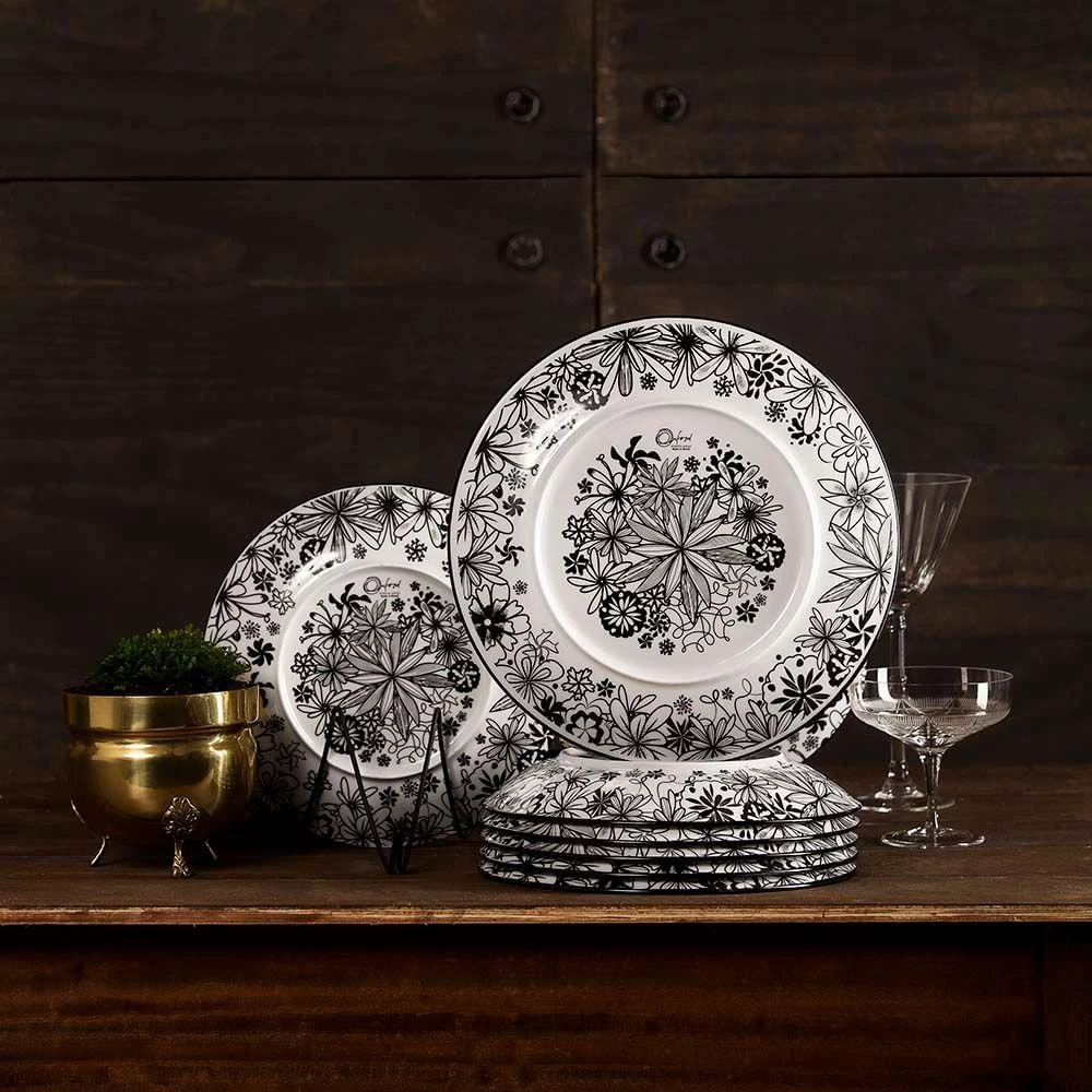 Aparelho de Jantar E Chá 20 Peças Coup Floresta Negra Porcelana Oxford