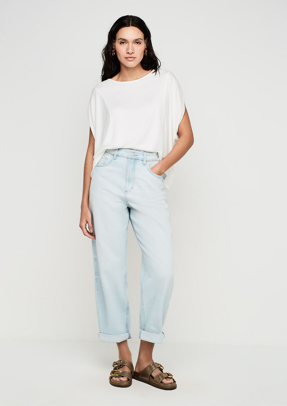Miniatura: Blusa Ampla Decote Redondo - Dzarm
