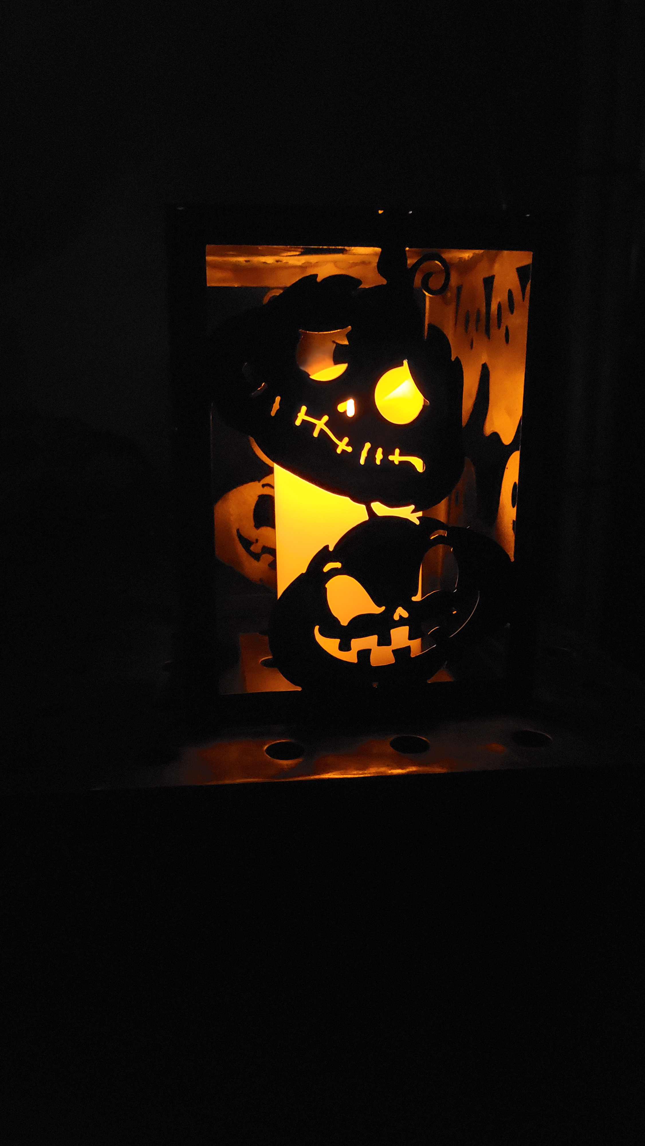 Halloween Lantern with flameless Candle – Tabletop Jack-O’-Lantern, Ghost and Wi