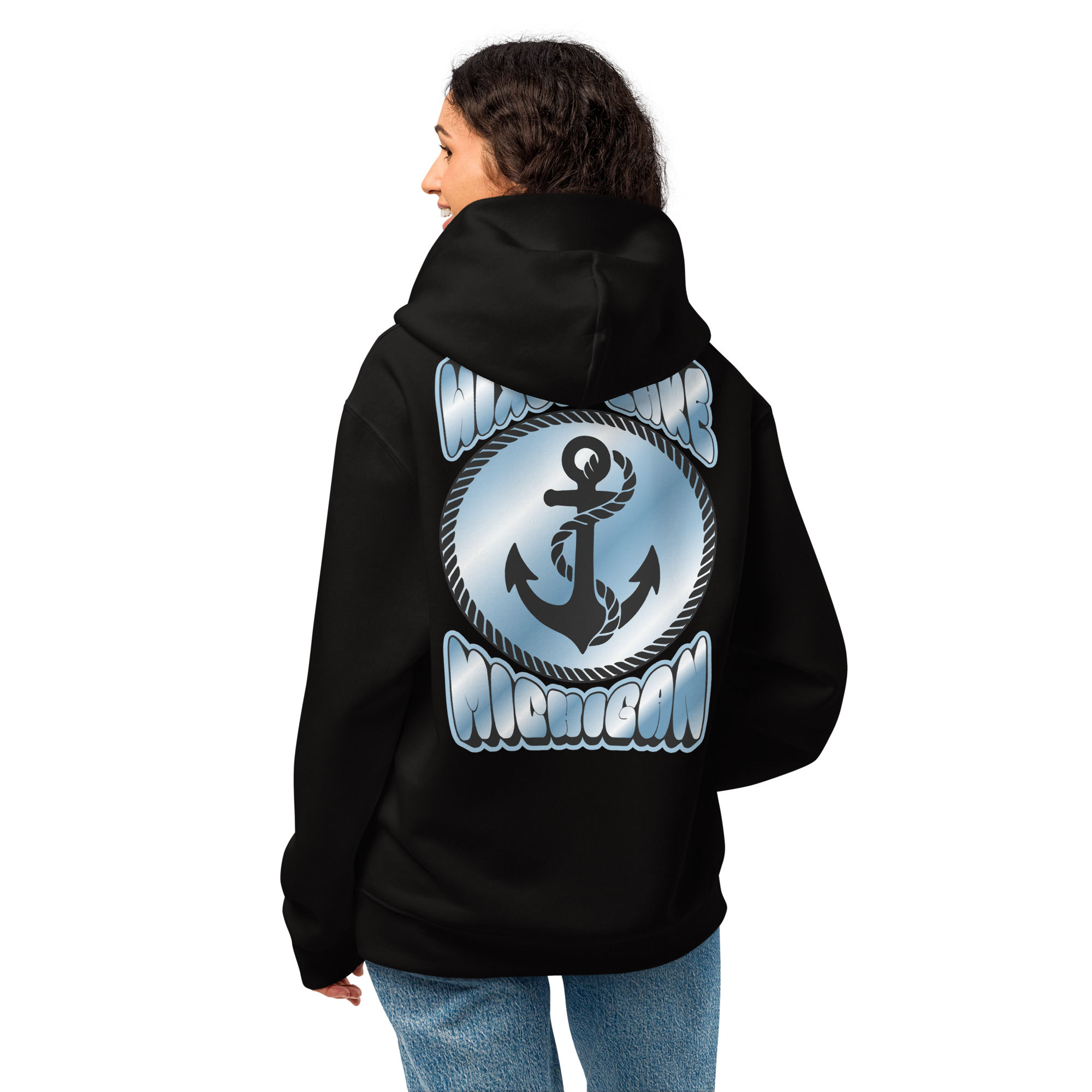 Wixom Lake Chrome Anchor Hoodie