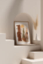 Thumbnail: Digital artwork of two women on vacation in Los Cabos, featuring vibrant terracotta colors, a cactus plant, sunset, and colorful architecture.