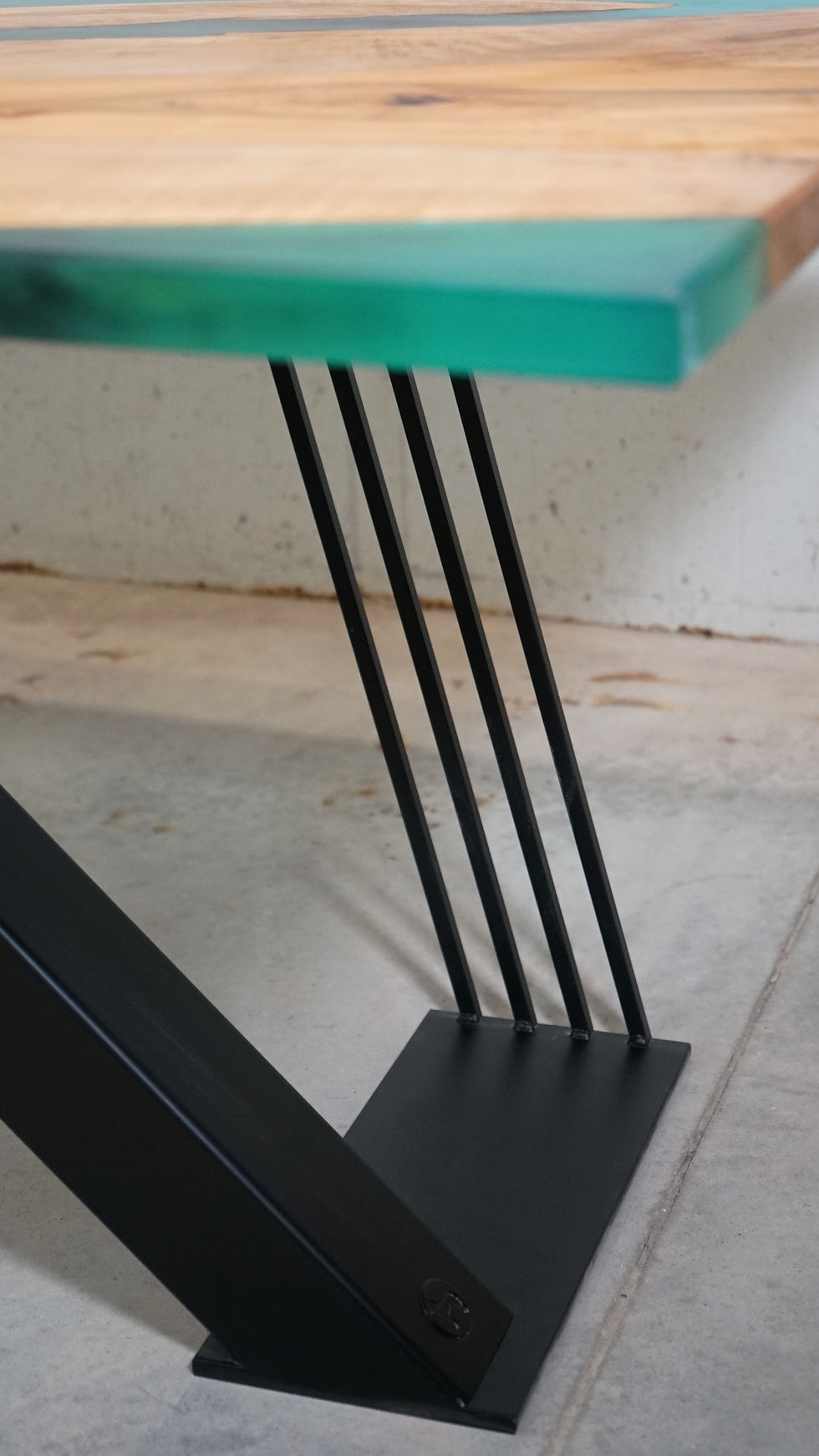 Thumbnail: Maple Dining Table w/ Blue Translucent Epoxy