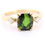 Miniatura: Video of a yellow gold ring, featuring a green tourmaline as the centre stone, alongside a princess cut diamond.