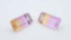 Ametrine Pair Rectangular cut 19x9mm front view