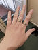 KSLF - Close up of my left hand - a wrap around silver hammerhead ring on middle finger -