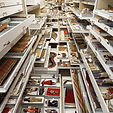 Backroom Storage at the Smithsonian Natural History Museum Design Room - open archival she
