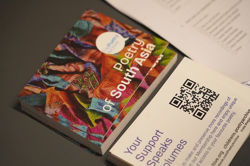 Poetry of South Asia business card.