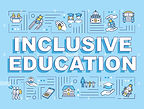Digital poster - light blue background with white block text that reads: INCLUSIVE EDUCATI