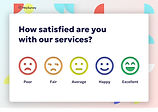 Digital survey - White background, text that reads: How satisfied are you with our service