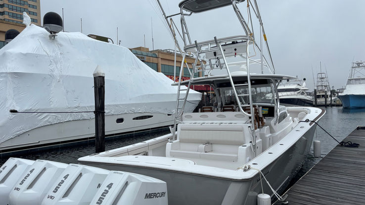 46-foot Valhalla sportfishing boat during an Atlantic Yacht Delivery relocation from Atlantic City, New Jersey to Riviera Beach, Florida via Chesapeake Bay, the ICW, Morehead City, Fernandina Beach and Lake Worth Inlet.