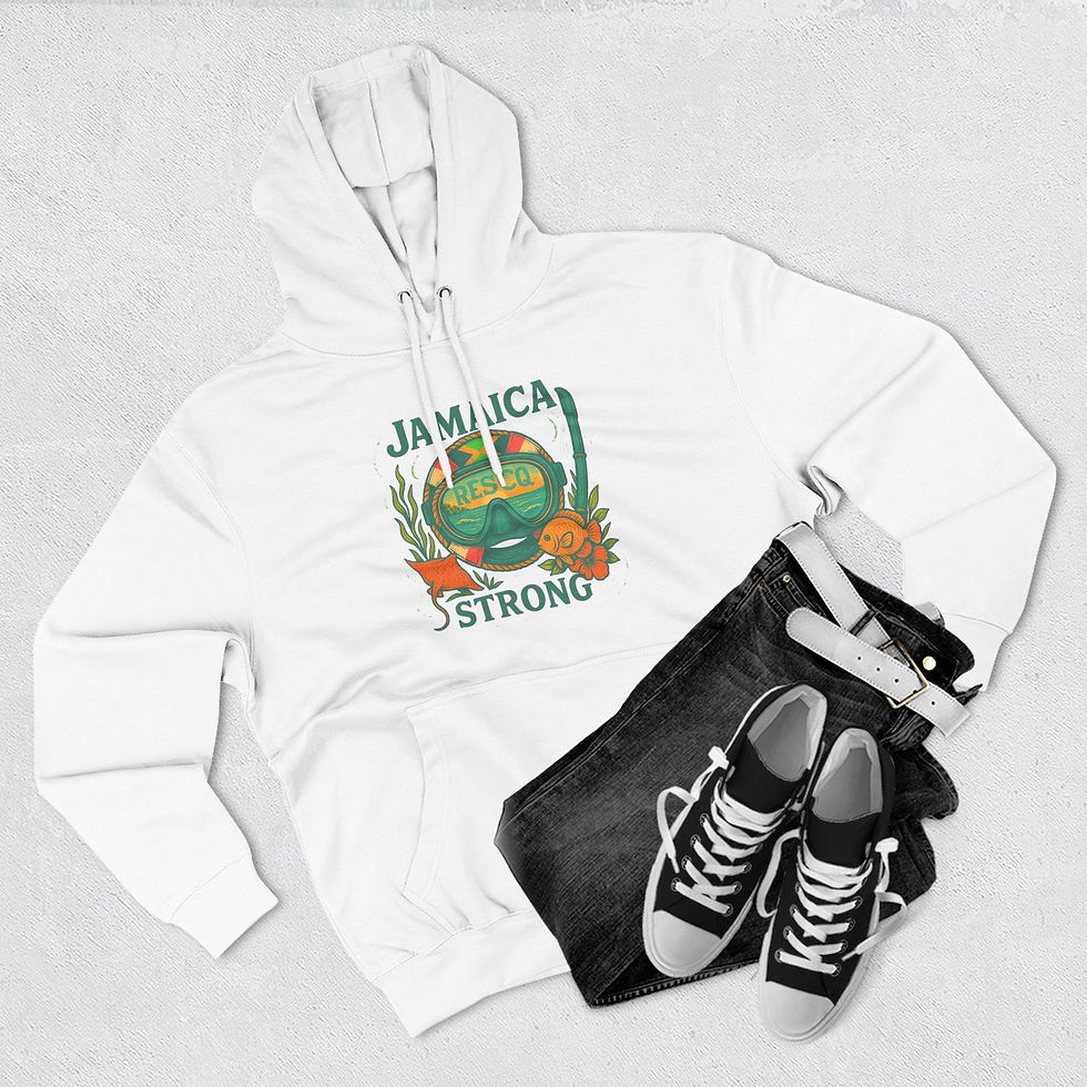 Thumbnail: Hoodie — Jamaica Strong RESCQ Floral Lifesaver Pullover