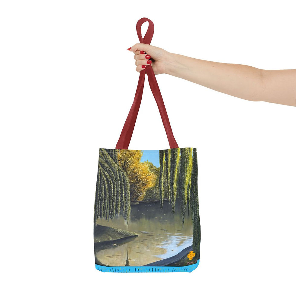 Thumbnail: Summering Willow and Pond Beach Tote Bag (AOP)