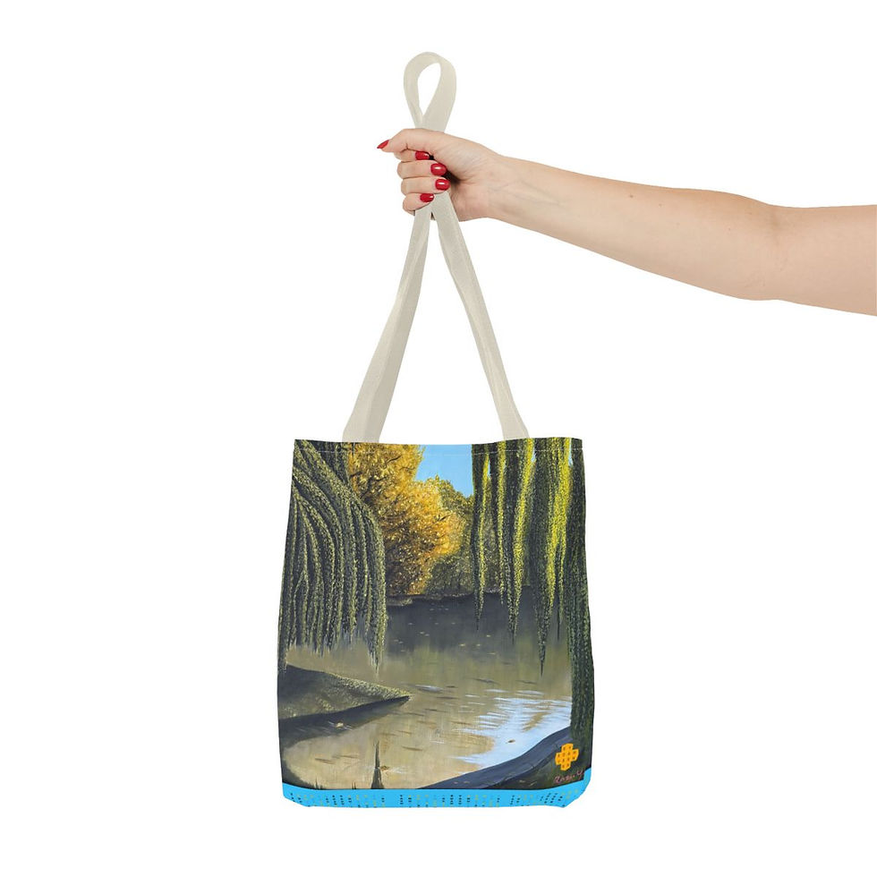 Thumbnail: Summering Willow and Pond Beach Tote Bag (AOP)