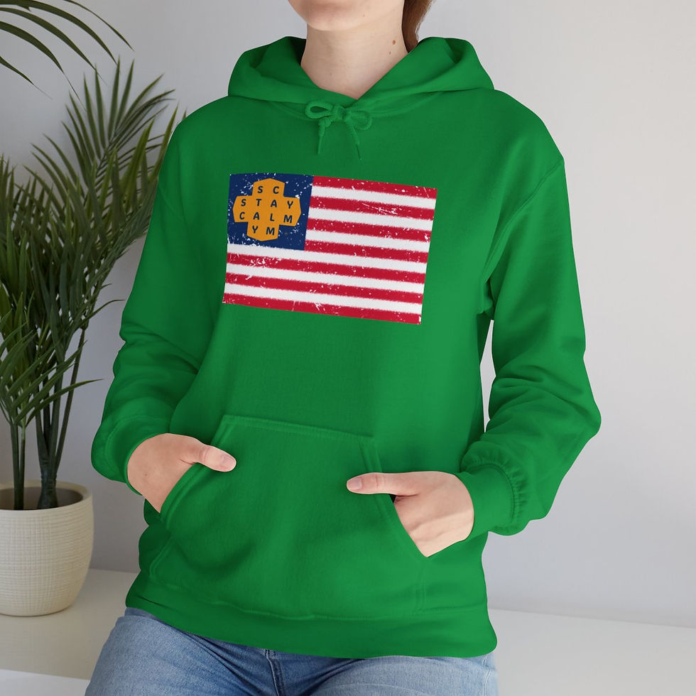 Thumbnail: Stay Calm USA™ (distressed graphic) Hoodie Sweatshirt