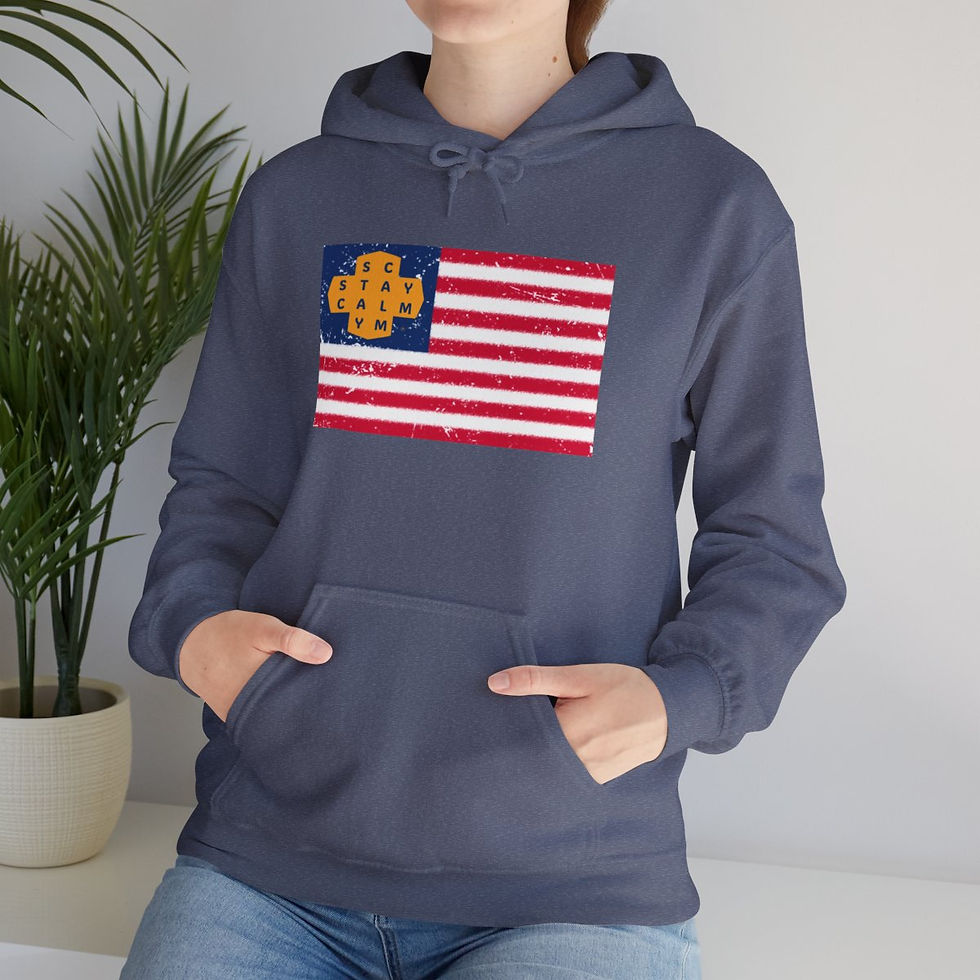 Thumbnail: Stay Calm USA™ (distressed graphic) Hoodie Sweatshirt