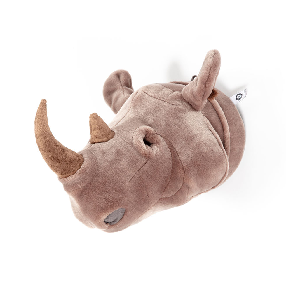 cabeças de parede, cabeças de pelúcia, cabeça parede pelúcia, cabeça wild and soft, cabeça animal, animal de parede, rino