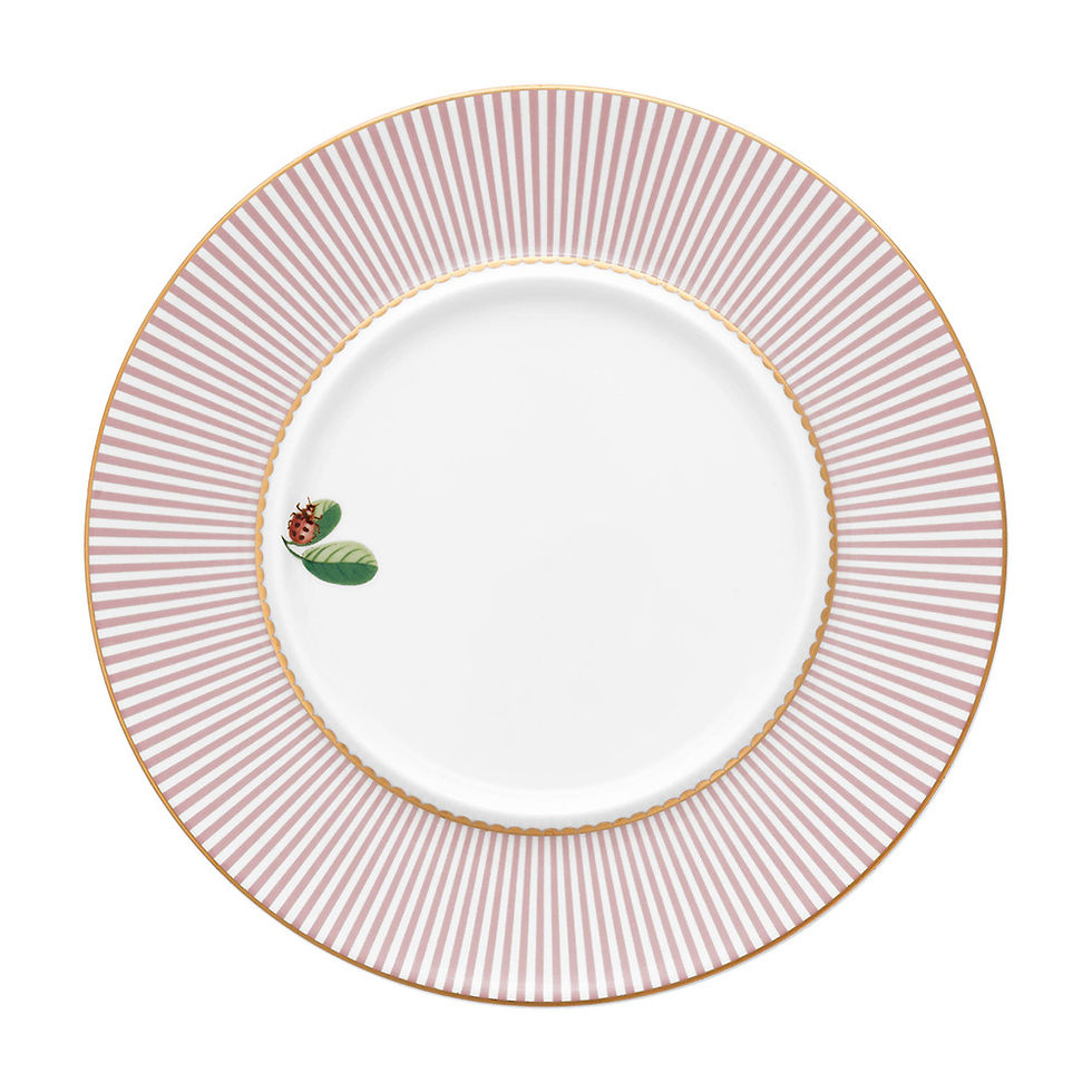 Miniatura: manteigueira redonda rosa porcelana com detalhes flores masa posta