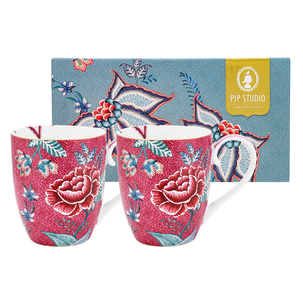 Set/2 Caneca Extra Grande Rosa - Flower Festival