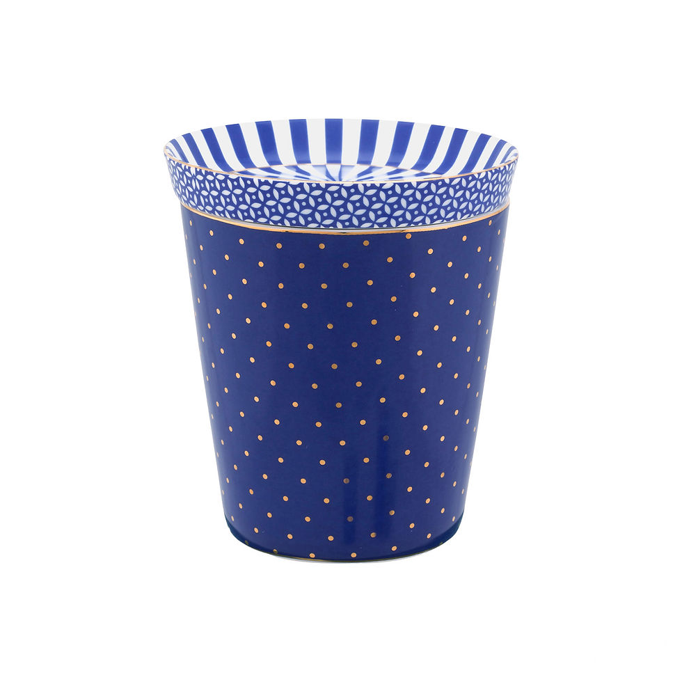 caneca bolinhas e mini prati listrado conjunto presente Pip Studio azul porcelana