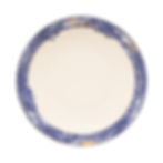 prato fundo de sopa com detalhes azuis porcelana