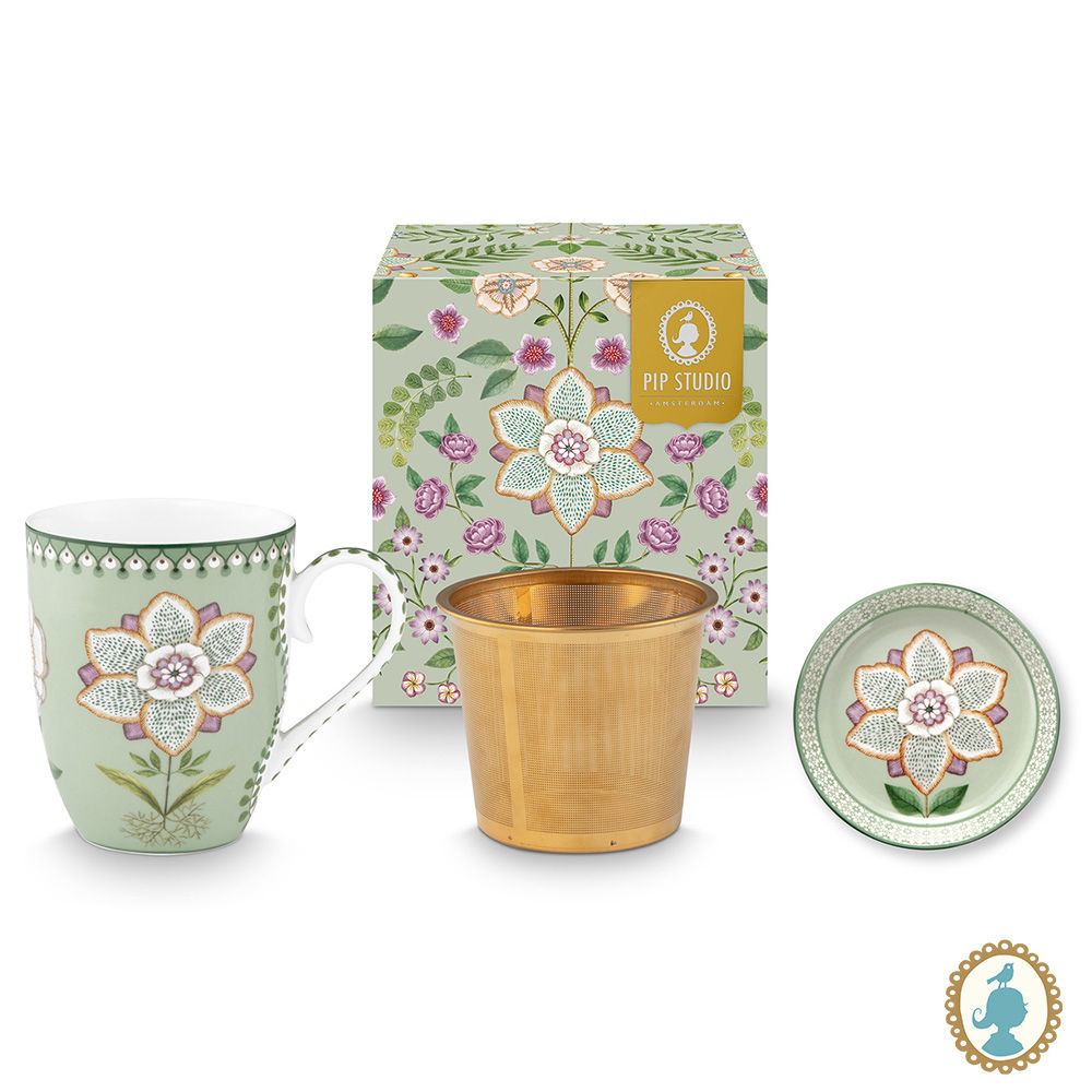 Set Tea for One com 3 Peças Lily&Lotus Verde Claro - Lily&Lotus - Pip Studio