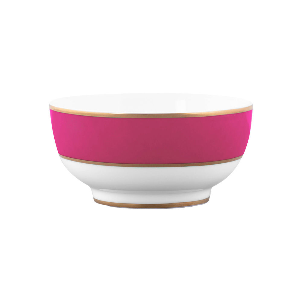 tigela bowl rosa com dourado porcelana pip chique
