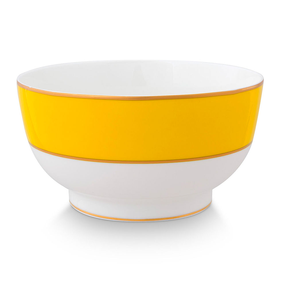 tigela amarela com branca e dourado porcelana pip studio