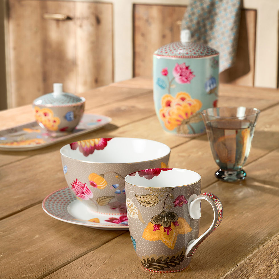 Miniatura: Set/3 Breakfast Fantasy Cáqui - Blooming Tales - Pip Studio