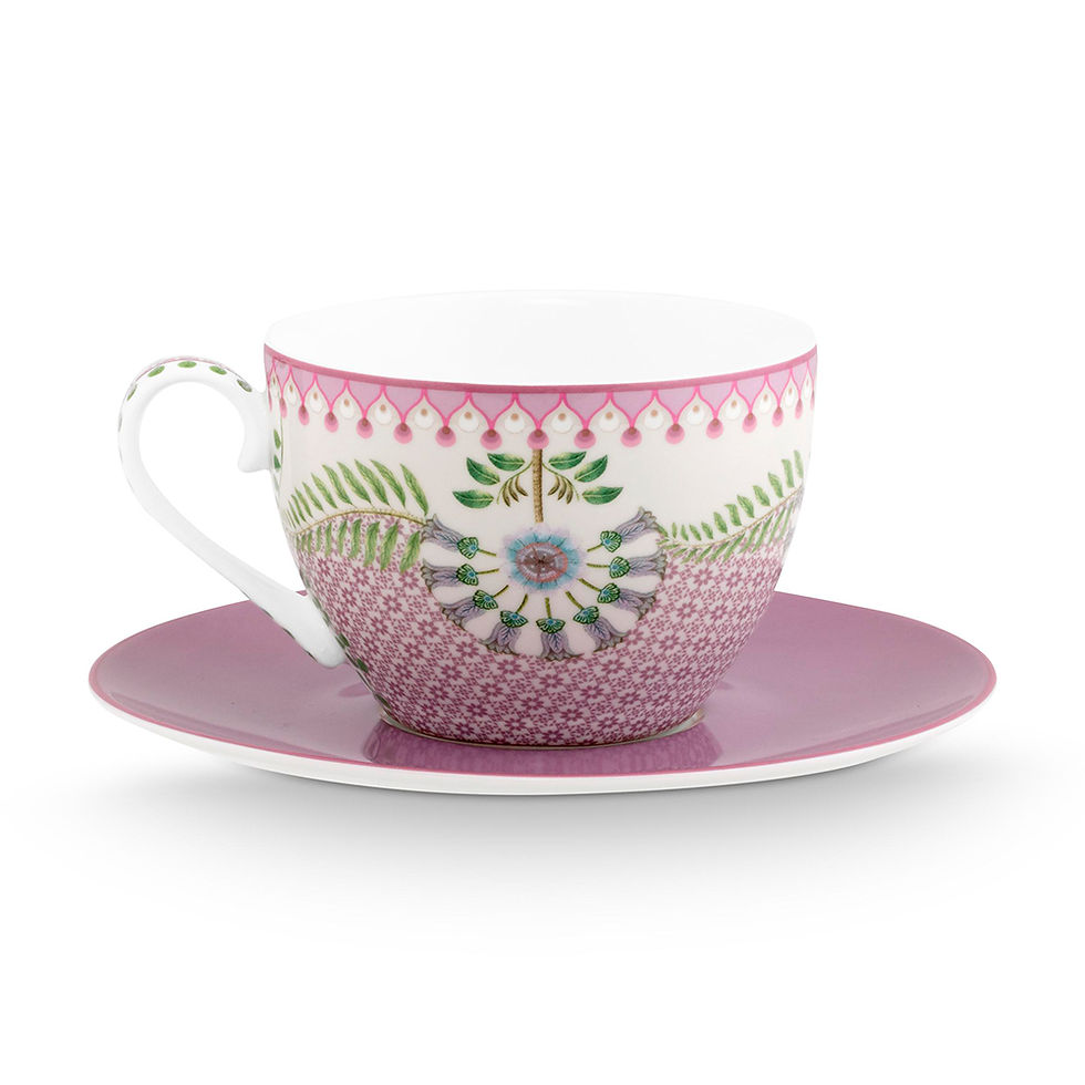 Miniatura: xícara de cha detalhes lilas flores porcelana pip studio