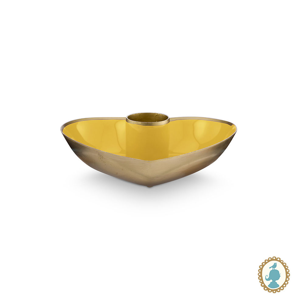 Miniatura: Set/2 Castiçais Corações Amarelo - Home Accessories - Pip Studio