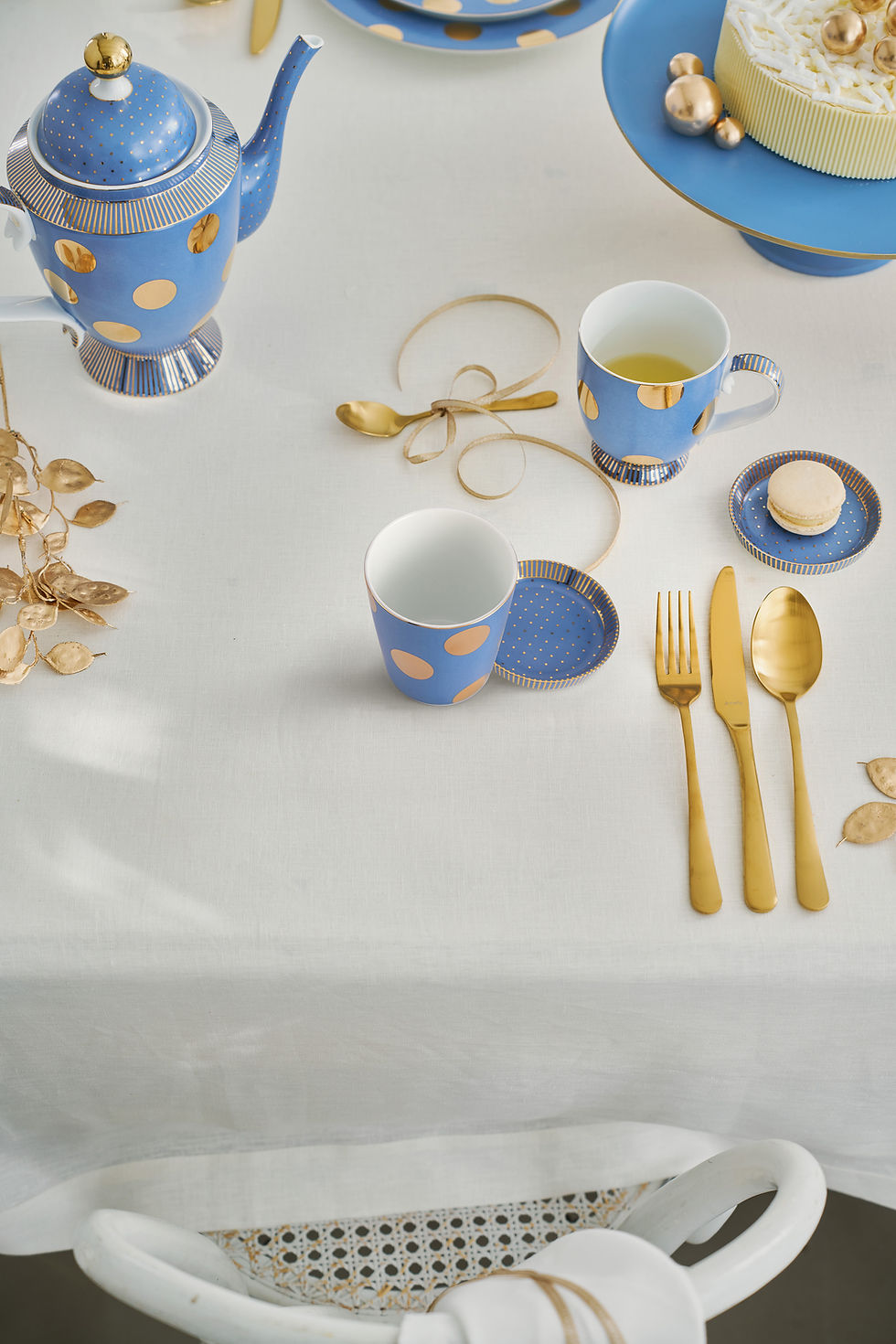 Miniatura: Set Caneca s/ Alça e Mini Prato Azul Claro - Dot Delight - Pip Studio