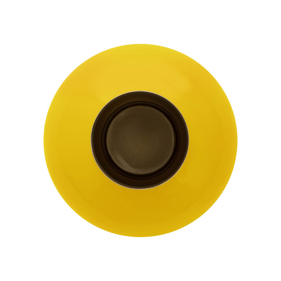 Miniatura: vaso metal amarelo flores esmaltado decoração casa