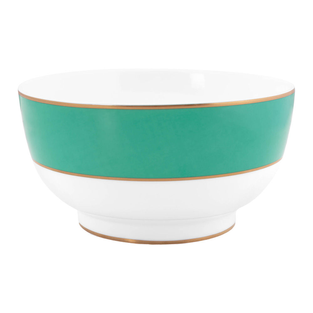 tigela bowl verde com dourado porcelana pip chique