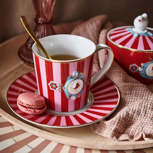 Prato de Sobremesa Vermelho Stripes - Love Birds | Pip Studio