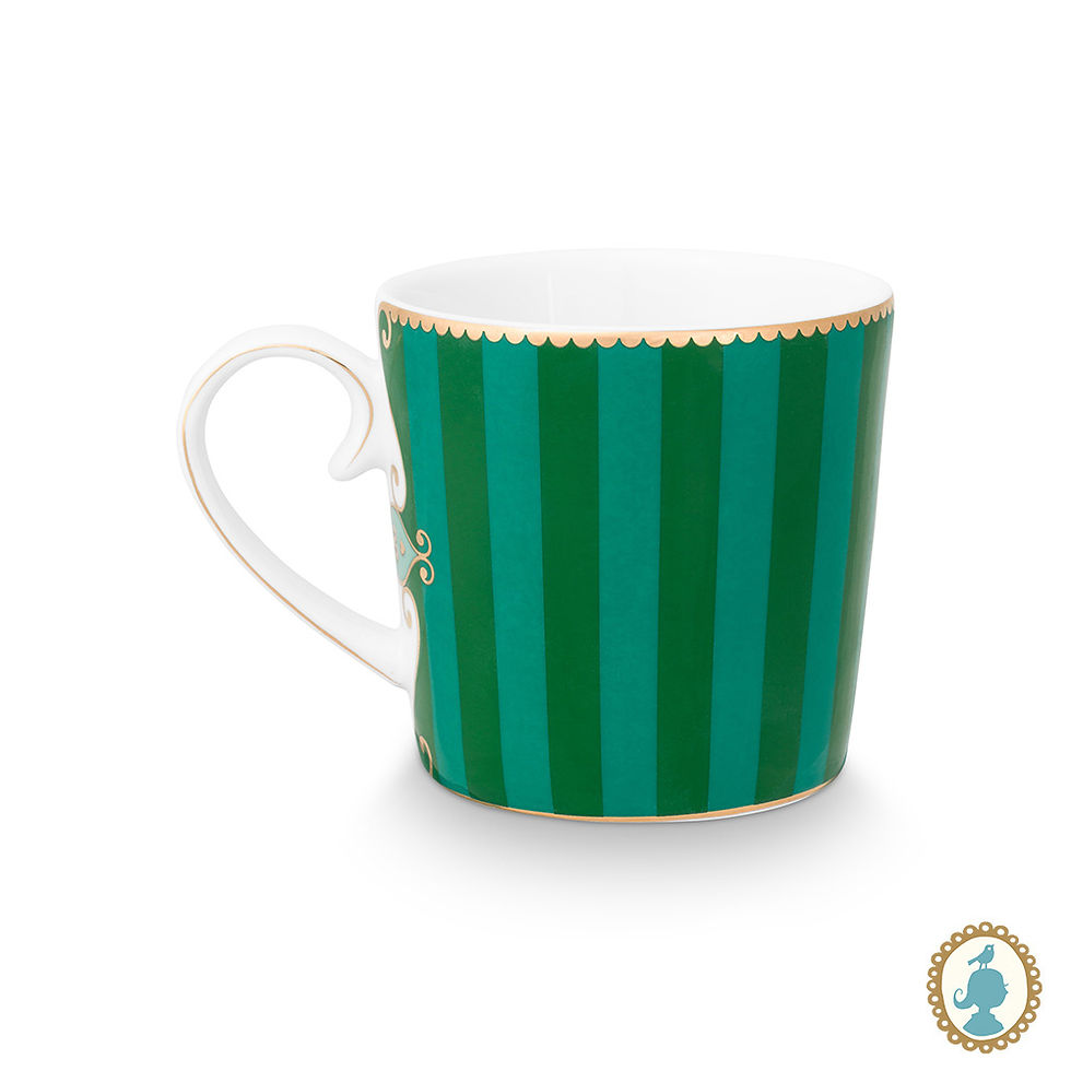 Miniatura: Set/2 Canecas P Medallion Stripes Esmeralda/Verde - Love Birds - Pip Studio