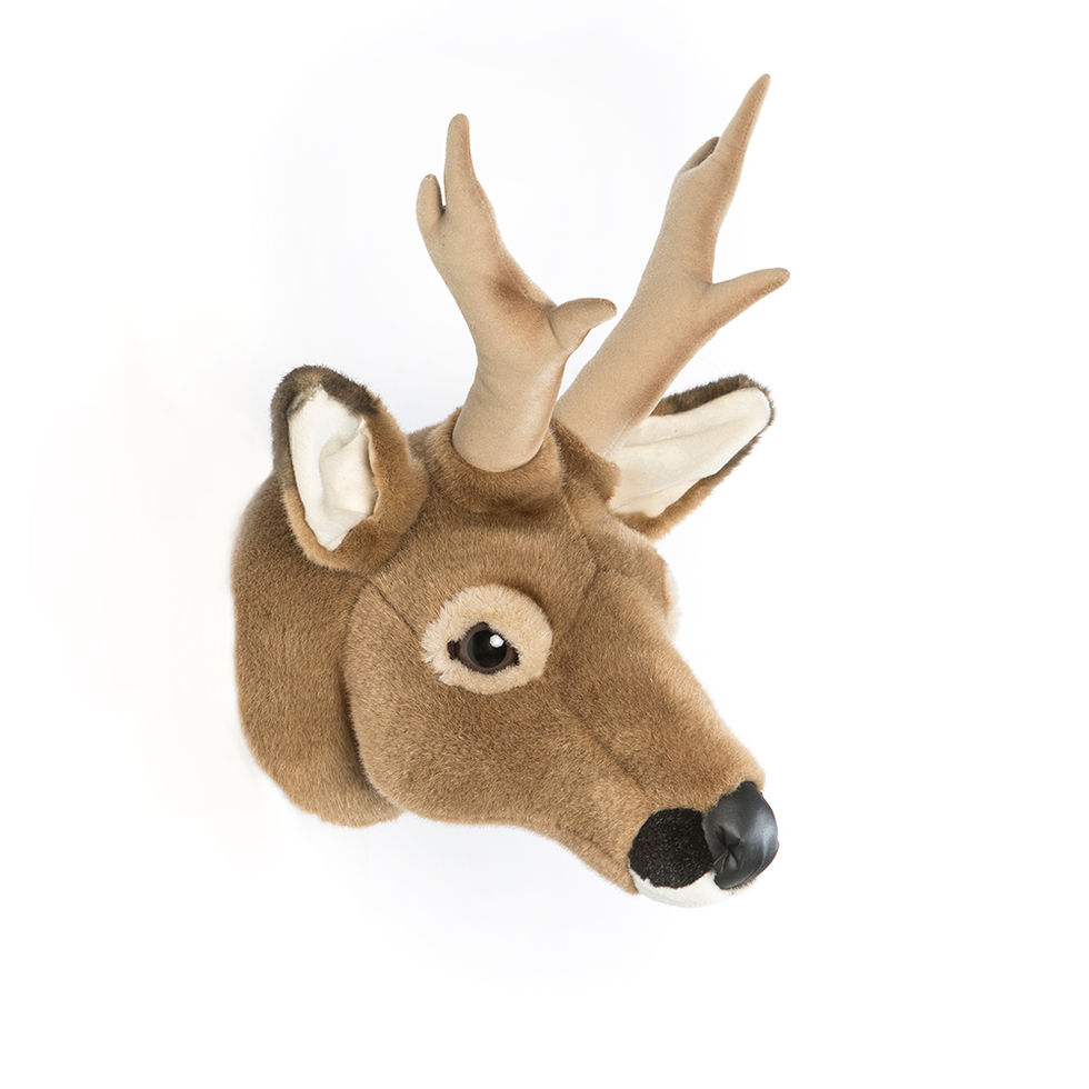 cabeças de parede, cabeças de pelúcia, cabeça parede pelúcia, cabeça wild and soft, cabeça animal, animal de parede, rena