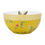 Miniatura: tigela grande amarela com detalhes flores porcelana bowl